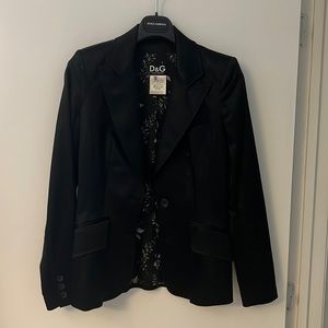 Dolce & Gabbana Black Silk Blazer
